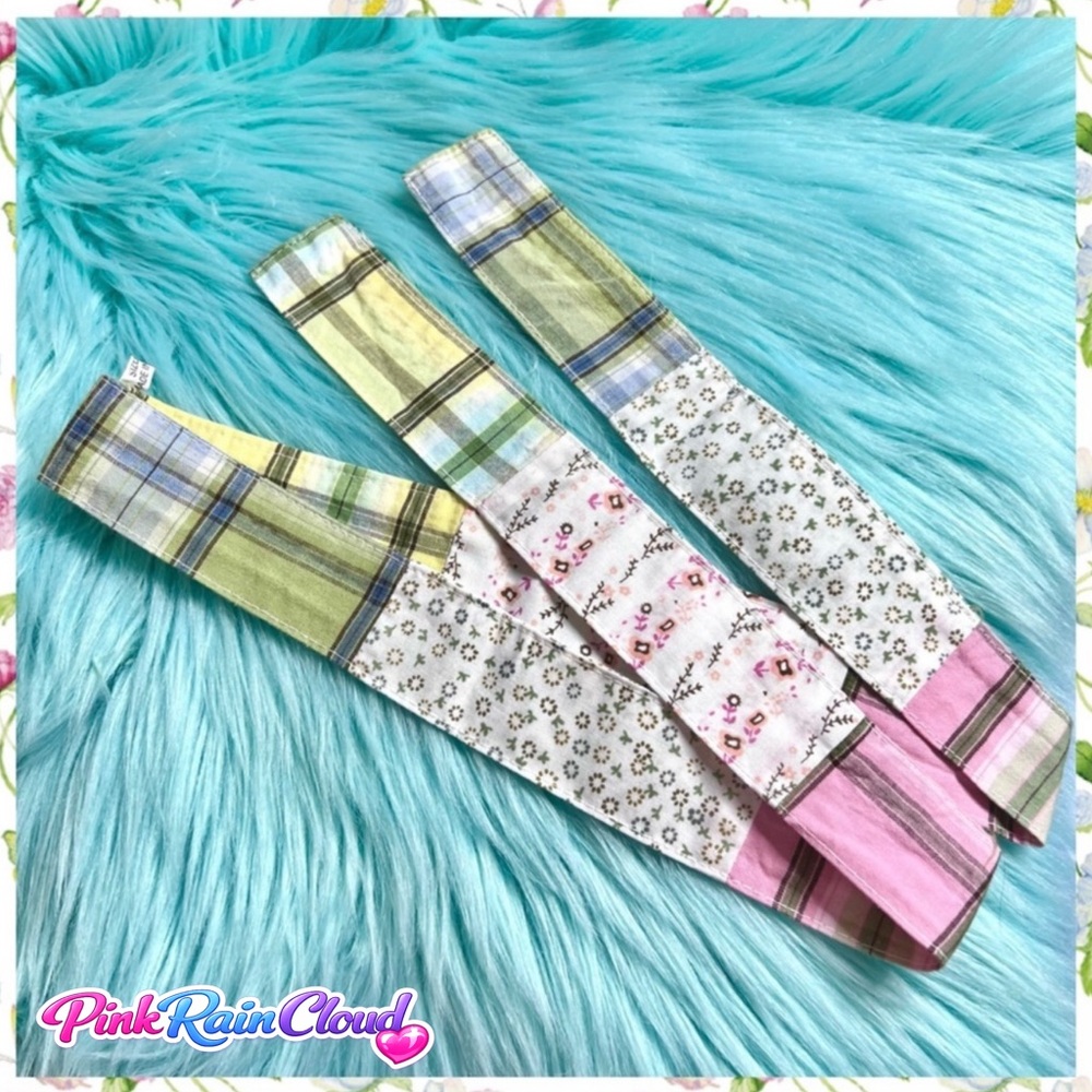 Floral Patchwork Fabric Tie Belt Hair Twilly Multi Purpose Girls Size 7